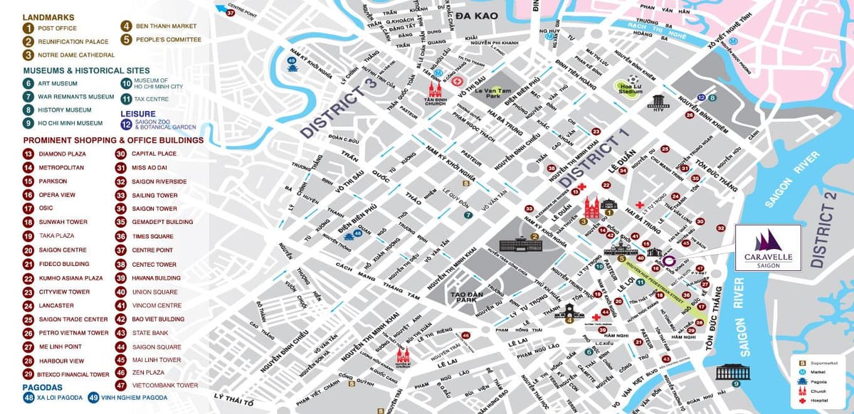 mapa ng distrito 1 hcmc