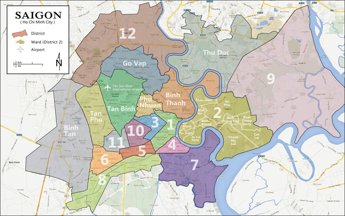 saigon na mapa ng lungsod