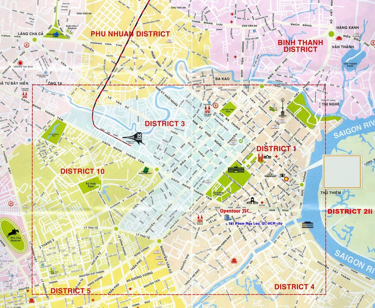 turista mapa ho chi minh city district 1